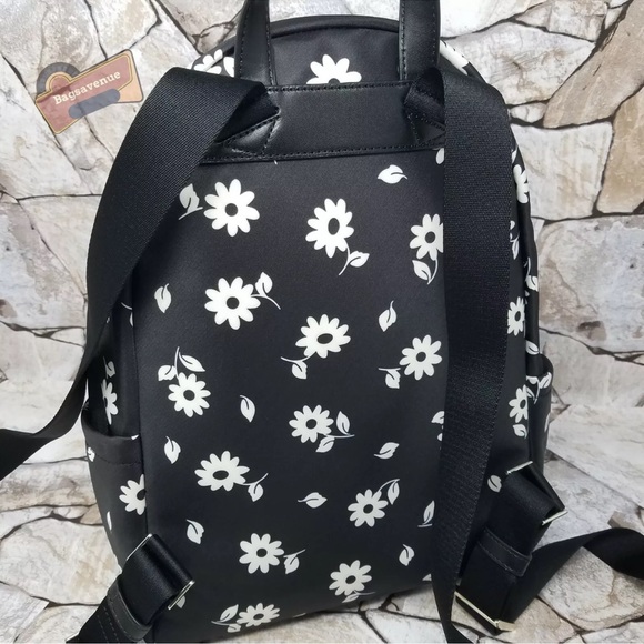 Kate Spade Chelsea The Little Better Nylon Backpack Bico Black Multi Daisy NWT - Picture 5 of 8